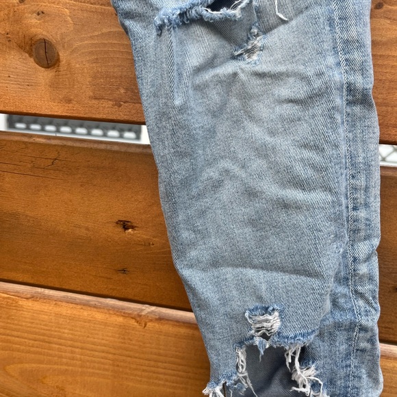 Agolde Ripped Light Blue Ankle Jeans - Picture 3 of 4